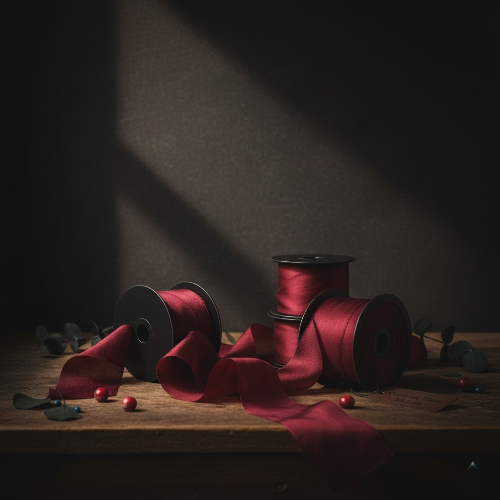 Cranberry Glaze Silk Twill Ribbon