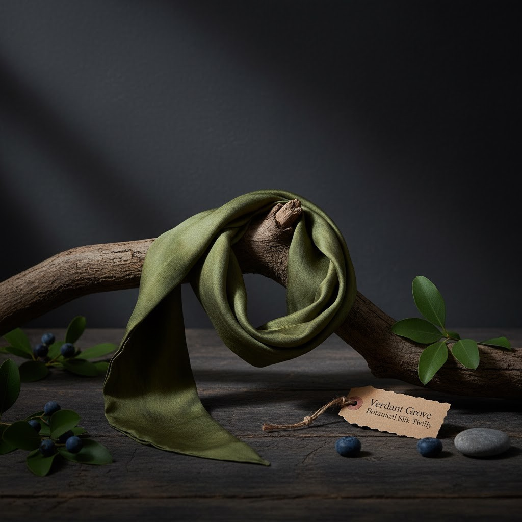 Verdant Grove Botanical Silk Twilly