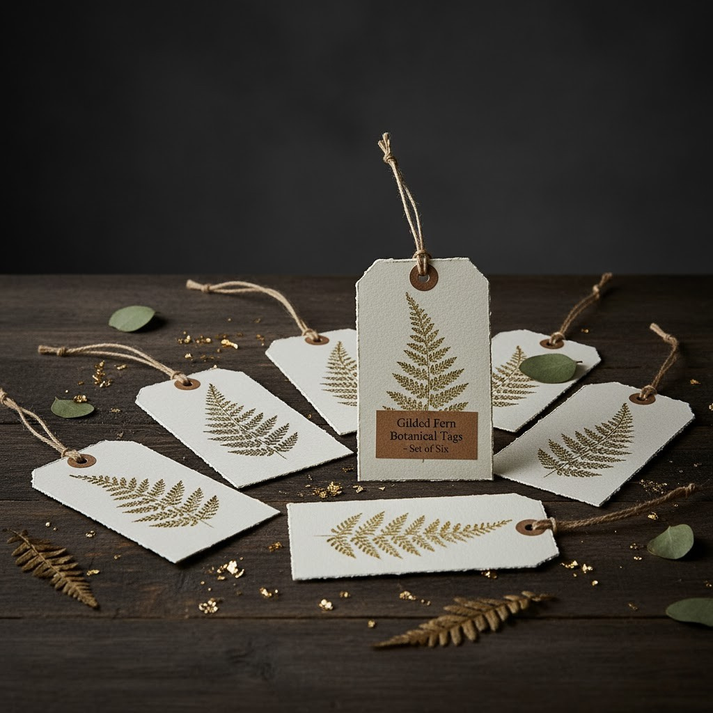 Gilded Fern Botanical Tags {Set of Six}