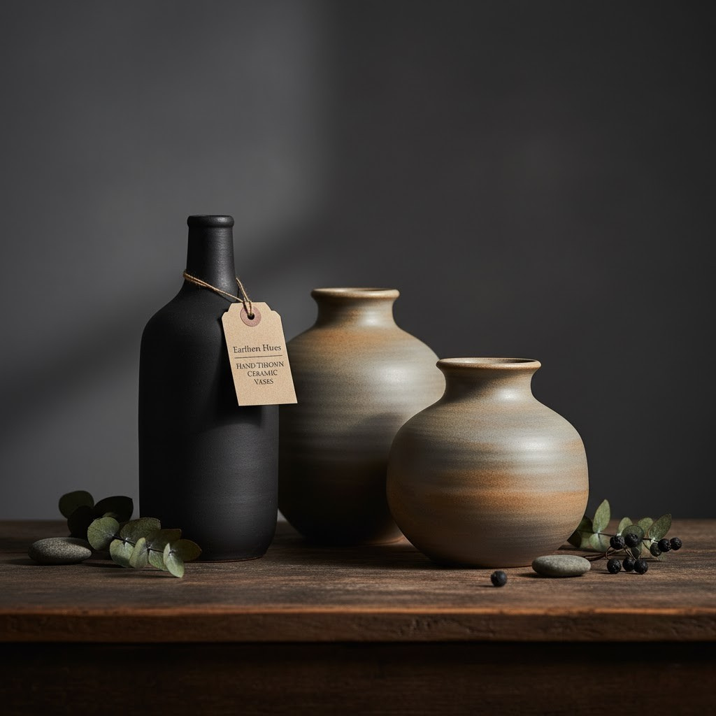 Earthen Hues Hand-Thrown Ceramic Vases {Set of Three}